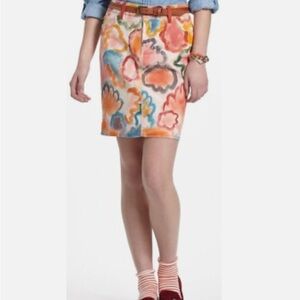 Anthropologie, Laura Garvey Handpainted Poppies Skirt
